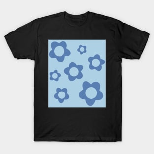 pattern flower aesthetic blue T-Shirt